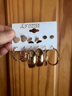 Gold-Tone 6-Pair Earring Set